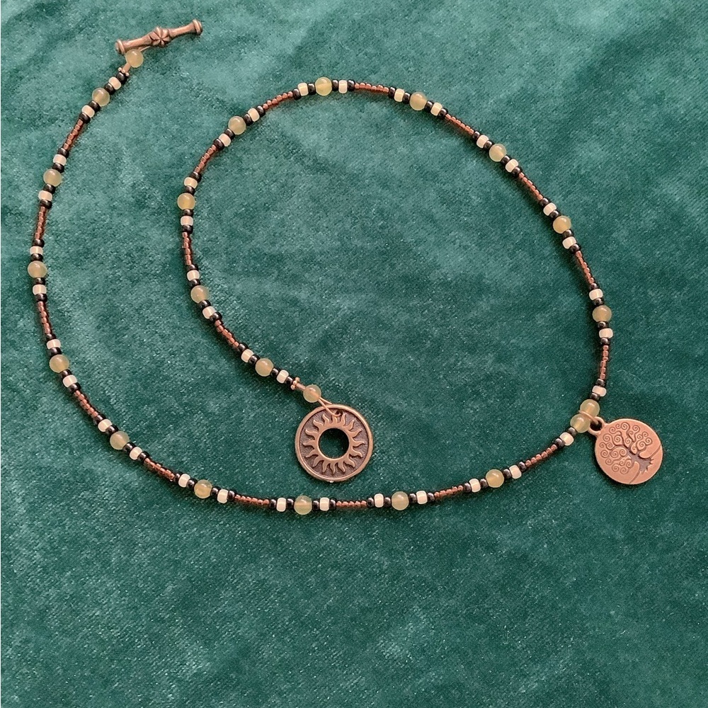 Hand-crafted Beaded Necklace with Copper